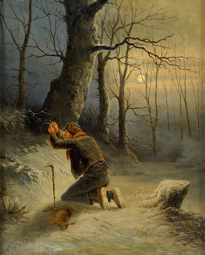 https://commons.wikimedia.org/wiki/Category:Poaching_in_art#/media/File:Benjamin_Kratz_Fallensteller_1.jpg